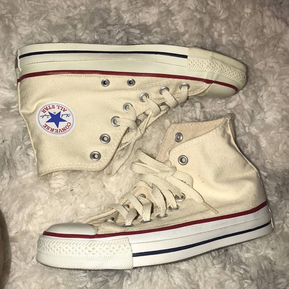 Cream high too converse